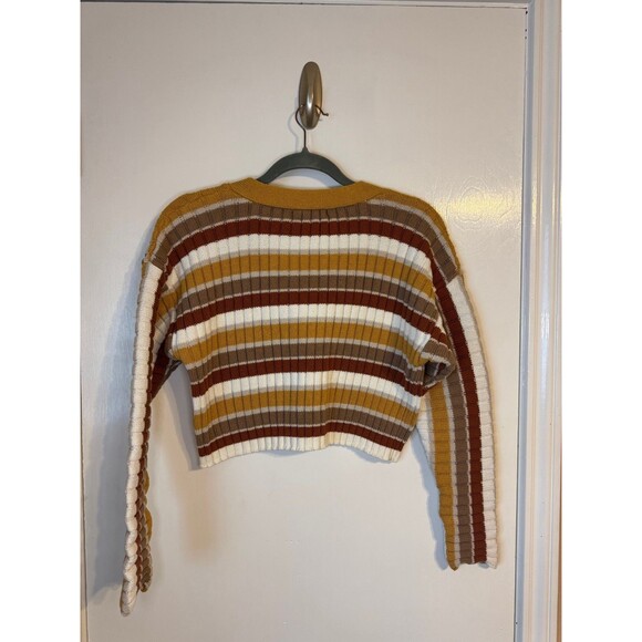 Forever 21 Retro Striped Cropped Cardigan, Size M , Pre-owned / No Flaws - Picture 4 of 7
